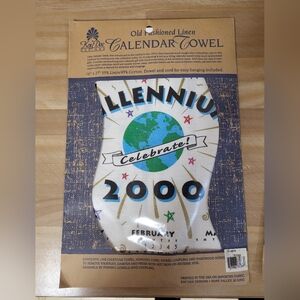 Vintage Celebrate Millennium 2000  Calendar Tea Towel
